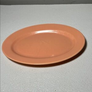 Vintage Peach Oval Serving Platter Sunset Pottery California